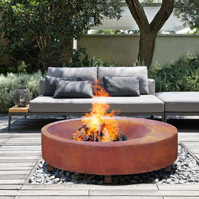 Legno che brucia grande fuoco d'acciaio d'azione corrosiva degli elementi Pit Outdoor Fire Bowl 600mm-1500mm