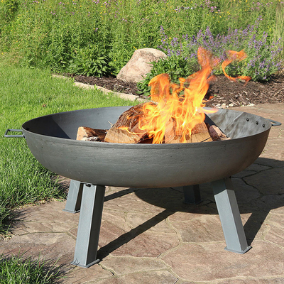 Fuoco d'acciaio Pit Round Outdoor Fire Bowl di Corten del giardino nero moderno