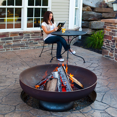 Mobilia d'acciaio all'aperto del giardino o del cortile di Pit Round Rustic Look For del fuoco di Corten