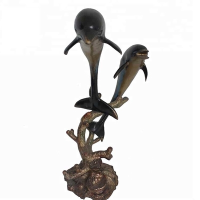 lo SGS domestico della decorazione del metallo del ghisa di 20cm della statua astratta del delfino ha certificato