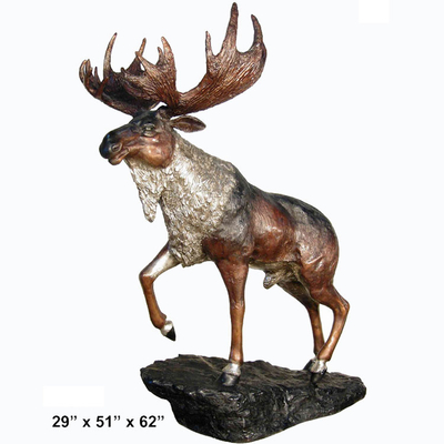 Sculture bronzee delle alci all'aperto a 52 pollici con la certificazione del CE