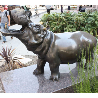 decorazione all'aperto Art Exquisite del giardino della scultura bronzea dell'ippopotamo di 175cm