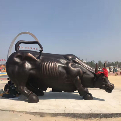 Statue all'aperto del paesaggio della scultura bronzea viva del toro di altezza 180cm