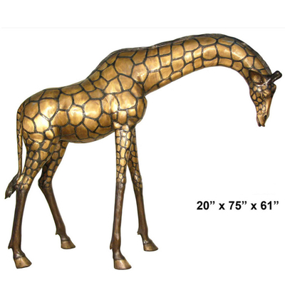 Giardino bronzeo della scultura bronzea realistica della giraffa di H130cm il grande scolpisce decorativo