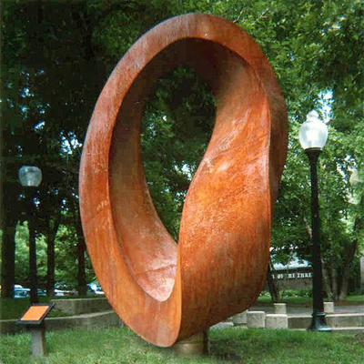 Grandi statue del metallo dell'estratto della scultura d'acciaio astratta moderna di Ring Rustic Corten