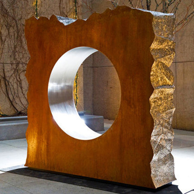 Scultura domestica della decorazione della scultura d'acciaio resistente alla corrosione di Corten con acciaio inossidabile