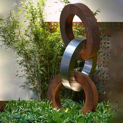 Scultura domestica della decorazione della scultura d'acciaio resistente alla corrosione di Corten con acciaio inossidabile