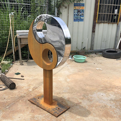 Scultura domestica della decorazione della scultura d'acciaio resistente alla corrosione di Corten con acciaio inossidabile