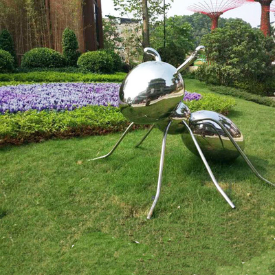 Decorazione all'aperto della scultura rispecchiata tema animale 2m di acciaio inossidabile