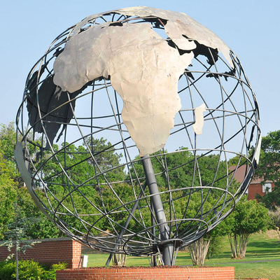 Lo specchio certificato TUV ha lucidato servizio dell'OEM della statua del globo della scultura di acciaio inossidabile il grande