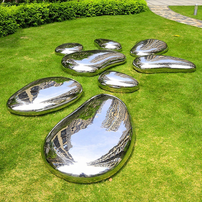 Ciottolo lucidato del giardino di Gnee l'alto modella la scultura di acciaio inossidabile per prato inglese