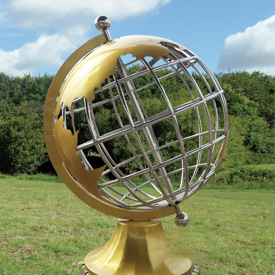 Lo specchio certificato TUV ha lucidato servizio dell'OEM della statua del globo della scultura di acciaio inossidabile il grande