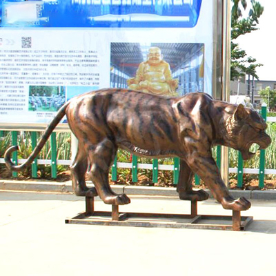 scultura bronzea all'aperto realistica Aantique Tiger Statue bronzeo di 3m