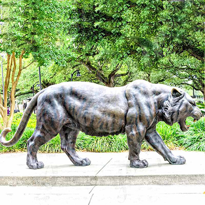 scultura bronzea all'aperto realistica Aantique Tiger Statue bronzeo di 3m