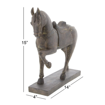 Il ripiano del tavolo del metallo del cavallo dell'ufficio scolpisce l'altezza a 15 pollici delle statue del ghisa