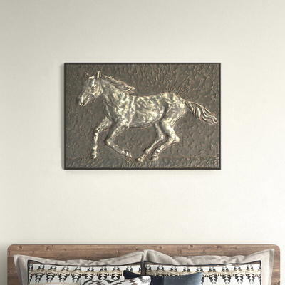 Decorazione interna a 38 pollici che esegue la parete Art Decor Embossed Panels del metallo dei cavalli