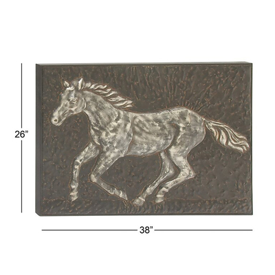 Decorazione interna a 38 pollici che esegue la parete Art Decor Embossed Panels del metallo dei cavalli