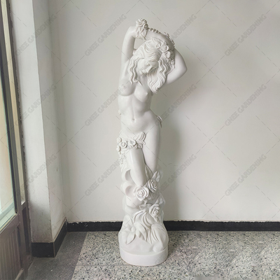 La mano all'aperto della scultura del giardino della pietra di marmo bianca naturale ha scolpito