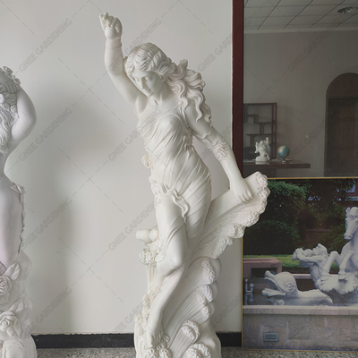 La mano all'aperto della scultura del giardino della pietra di marmo bianca naturale ha scolpito