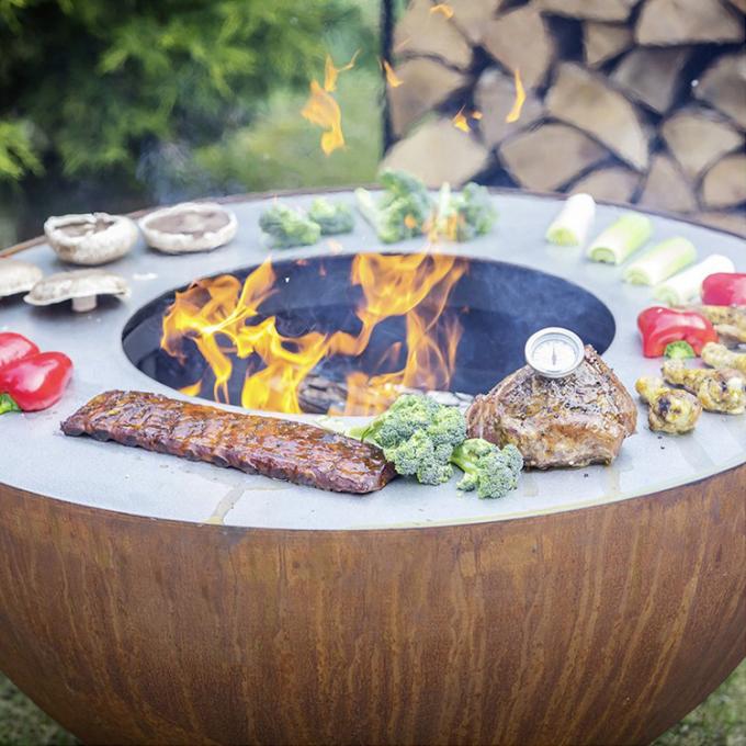 Barbecue che non dà fumo d'acciaio di Corten Firepit dell'addetto alla brasatura bruciante di legno del barbecue