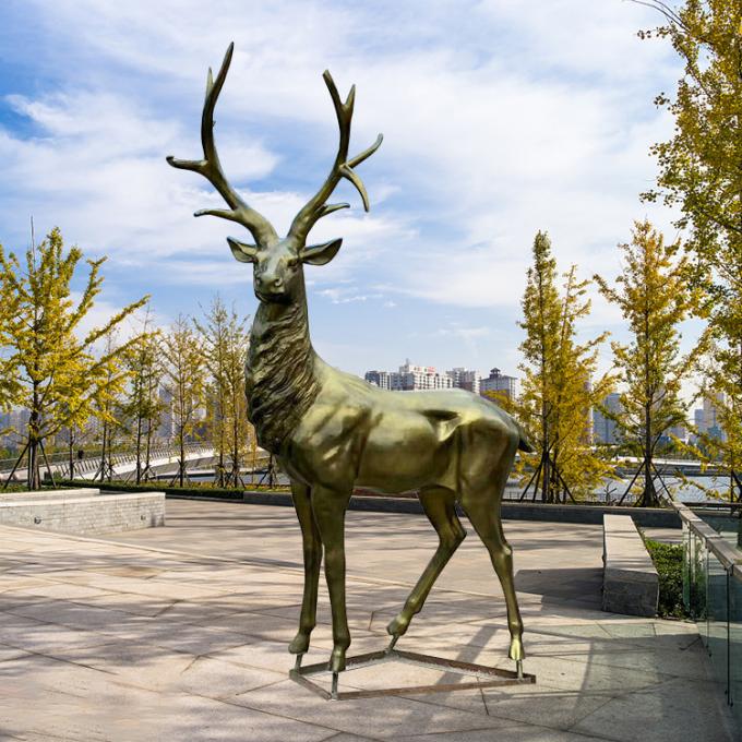 Scultura all'aperto del metallo del giardino di alta qualità del metallo della colata degli alci dei cervi bronzei d'ottone all'aperto della statua