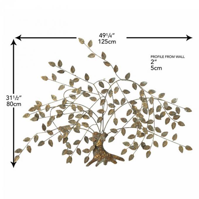 Decorazione dorata nordica 2022 della parete di forma dell'albero di alta qualità domestica moderna della decorazione per la casa